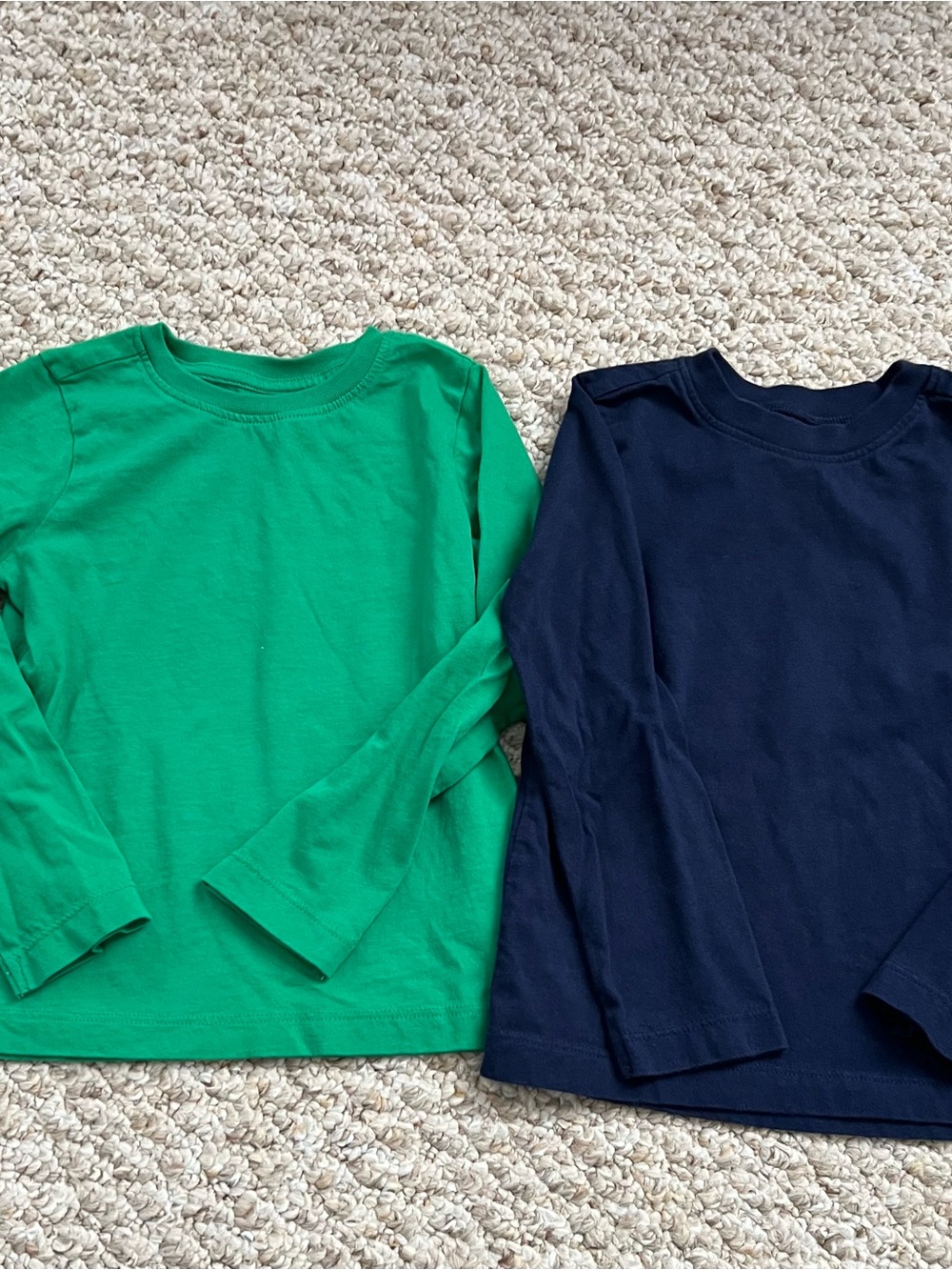 Primary Long Sleeve Tees in Green and Navy